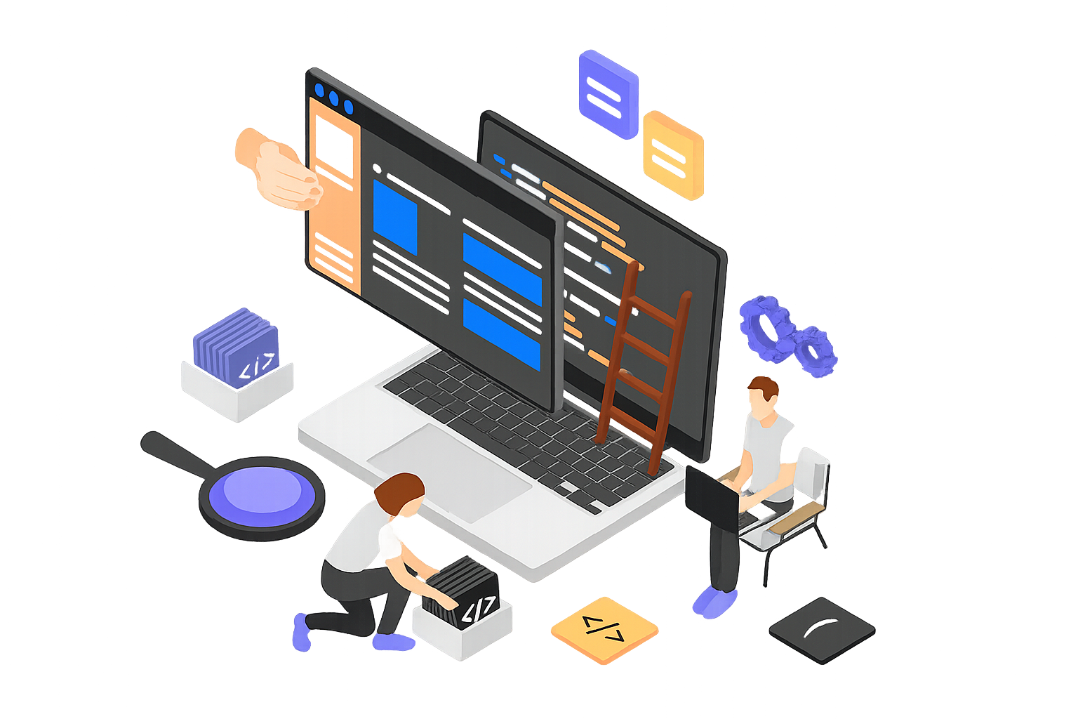 Illustration of software development process